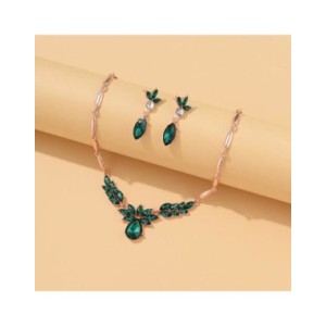 Conjunto de collar y pendientes de cristal para mujer, conjunto de joyas de dos piezas, joyería de fiesta, accesorio femenino, r Conjunto de collar y pendientes de cristal para mujer, conjunto de joyas de dos piezas, joyería de fiesta, accesorio femenino, r