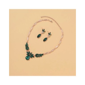 Conjunto de collar y pendientes de cristal para mujer, conjunto de joyas de dos piezas, joyería de fiesta, accesorio femenino, r Conjunto de collar y pendientes de cristal para mujer, conjunto de joyas de dos piezas, joyería de fiesta, accesorio femenino, r