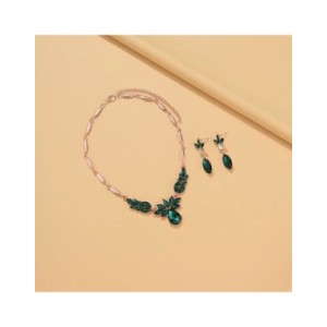 Conjunto de collar y pendientes de cristal para mujer, conjunto de joyas de dos piezas, joyería de fiesta, accesorio femenino, r Conjunto de collar y pendientes de cristal para mujer, conjunto de joyas de dos piezas, joyería de fiesta, accesorio femenino, r