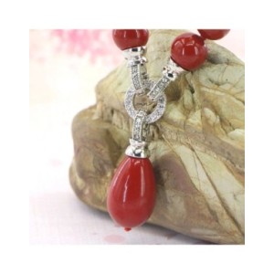 Collar con colgante de Coral rojo de concha de océano Natural para mujer, cadena de cuentas desmontable de 12mm, 45cm, regalo de Collar con colgante de Coral rojo de concha de océano Natural para mujer, cadena de cuentas desmontable de 12mm, 45cm, regalo de