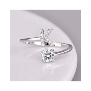Anillo de dedo abierto con letras en inglés para mujer, A-Z con iniciales del nombre del alfabeto, moda creativa, joyería para f Anillo de dedo abierto con letras en inglés para mujer, A-Z con iniciales del nombre del alfabeto, moda creativa, joyería para f