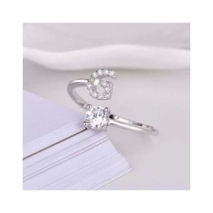Anillo de dedo abierto con letras en inglés para mujer, A-Z con iniciales del nombre del alfabeto, moda creativa, joyería para f Anillo de dedo abierto con letras en inglés para mujer, A-Z con iniciales del nombre del alfabeto, moda creativa, joyería para f