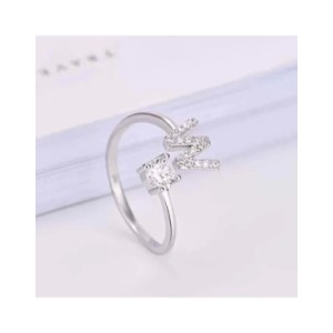 Anillo de dedo abierto con letras en inglés para mujer, A-Z con iniciales del nombre del alfabeto, moda creativa, joyería para f Anillo de dedo abierto con letras en inglés para mujer, A-Z con iniciales del nombre del alfabeto, moda creativa, joyería para f