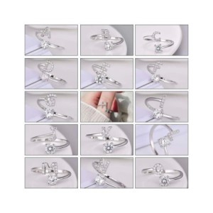 Anillo de dedo abierto con letras en inglés para mujer, A-Z con iniciales del nombre del alfabeto, moda creativa, joyería para f Anillo de dedo abierto con letras en inglés para mujer, A-Z con iniciales del nombre del alfabeto, moda creativa, joyería para f