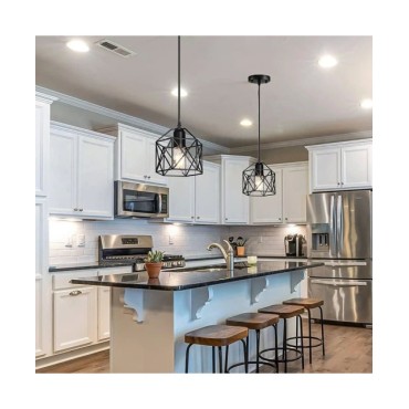 Lámpara colgante Led ajustable para techo, luminaria Industrial con jaula de Metal, iluminación para comedor de isla