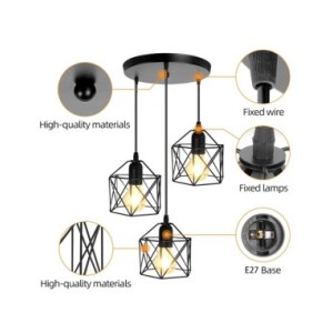 Lámpara colgante Led ajustable para techo, luminaria Industrial con jaula de Metal, iluminación para comedor de isla