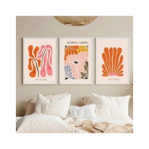Arte de pared abstracto de Henri Matisse, póster de color de mercado de flores, pintura de lienzo botánico naranja, decoración n