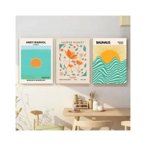 Póster abstracto con estampado de Matisse, pintura en lienzo azul, Amanecer, sol, Bauhaus, mercado de flores, arte de pared, dec