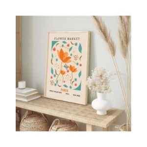 Póster abstracto con estampado de Matisse, pintura en lienzo azul, Amanecer, sol, Bauhaus, mercado de flores, arte de pared, dec