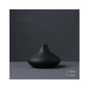 Florero pequeño de cerámica negra para decoración del hogar, artesanía, adorno de mesa, simplicidad, decoración de estilo japoné