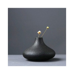 Florero pequeño de cerámica negra para decoración del hogar, artesanía, adorno de mesa, simplicidad, decoración de estilo japoné Florero pequeño de cerámica negra para decoración del hogar, artesanía, adorno de mesa, simplicidad, decoración de estilo japoné