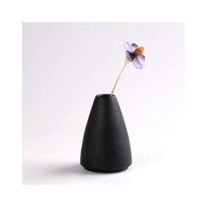 Florero pequeño de cerámica negra para decoración del hogar, artesanía, adorno de mesa, simplicidad, decoración de estilo japoné