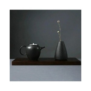 Florero pequeño de cerámica negra para decoración del hogar, artesanía, adorno de mesa, simplicidad, decoración de estilo japoné