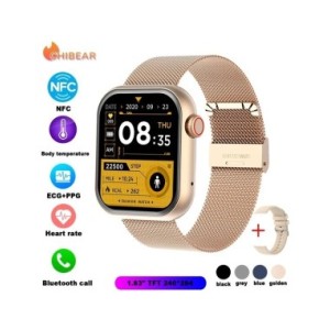 Reloj inteligente deportivo para hombre y mujer, pulsera con NFC, ECG + PPG, pantalla de 2023 pulgadas, control de ritmo cardíac