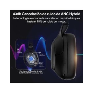 QCY-auriculares inalámbricos H3 ANC 43dB, cascos híbridos con cancelación activa de ruido, Bluetooth 5,4, Audio de alta resoluci QCY-auriculares inalámbricos H3 ANC 43dB, cascos híbridos con cancelación activa de ruido, Bluetooth 5,4, Audio de alta resoluci