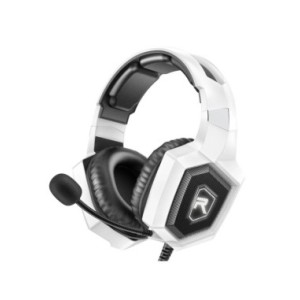 Auriculares LED con cable para juegos, audífonos sobre la oreja con micrófono, sonido envolvente, para PC, ordenador portátil, P