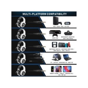 Auriculares LED con cable para juegos, audífonos sobre la oreja con micrófono, sonido envolvente, para PC, ordenador portátil, P