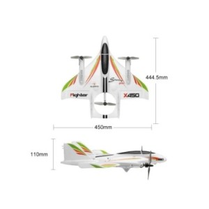 WLtoys-avión planeador Vtol sin escobillas X450, Avión de ala fija, 2,4G, 6 CANALES, 3D/6G, Control remoto Vertical de Avion
