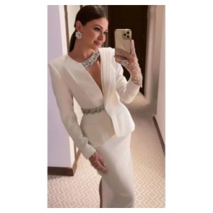 MULONG-vestidos de noche de graduación para mujer, vestido de fiesta de manga completa, vestido de cóctel con cuentas, Vestido l