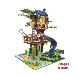 Bloques de construcción de casa del árbol para niños, ladrillos modernos, juegos de modelos clásicos, Kits para niños, juguetes 
