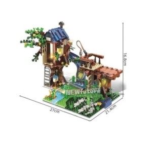 Bloques de construcción de casa del árbol para niños, ladrillos modernos, juegos de modelos clásicos, Kits para niños, juguetes 