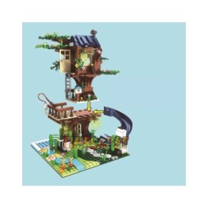 Bloques de construcción de casa del árbol para niños, ladrillos modernos, juegos de modelos clásicos, Kits para niños, juguetes 