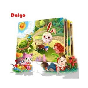 Rompecabezas de madera de dibujos animados para niños, juguete educativo para niños de 2 a 6 años, 60 piezas