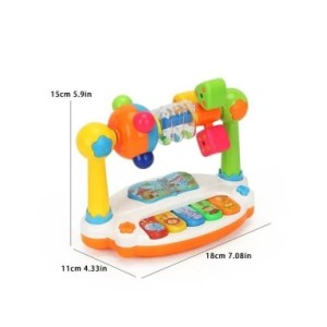 Juguetes de Piano para bebés, Teclado de Piano giratorio con sonido ligero, juguetes musicales para niños pequeños, juguete de m