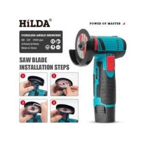 HILDA-Mini amoladora angular recargable, herramienta de pulido, rectificadora para cortar Diamante, herramientas eléctricas inal