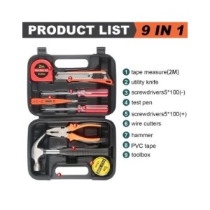 Juego de Herramientas para el hogar, Kit de herramientas de mano pequeñas de reparación General, estuche de almacenamiento para 