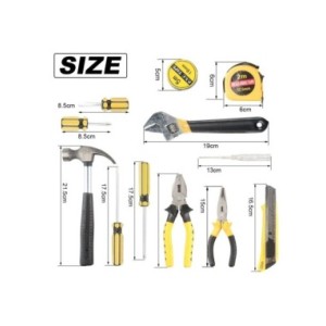 Juego de Herramientas para el hogar, Kit de herramientas de mano pequeñas de reparación General, estuche de almacenamiento para 