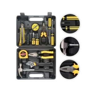 Juego de Herramientas para el hogar, Kit de herramientas de mano pequeñas de reparación General, estuche de almacenamiento para 