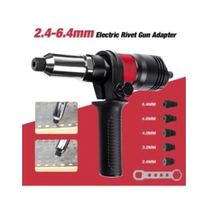 Adaptador de pistola eléctrica profesional para tuercas de remaches, herramientas de remachado inalámbrico automático con llave 