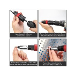 Adaptador de pistola eléctrica profesional para tuercas de remaches, herramientas de remachado inalámbrico automático con llave 