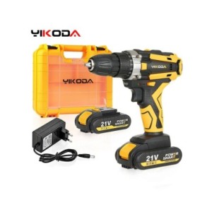 YIKODA-taladro inalámbrico de 12/16.8/21V, destornillador eléctrico recargable con batería de litio, herramientas eléctricas mul