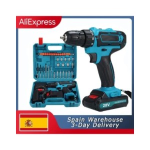 Taladro de impacto inalámbrico, destornillador eléctrico, martillo eléctrico, Mini taladro de mano, batería de iones de litio, h