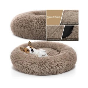 Cama redonda para perro y gato, cojín lavable ultrasuave, sofá cálido para invierno