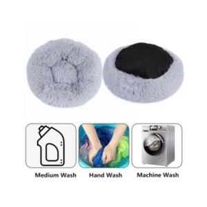 Cama redonda para perro y gato, cojín lavable ultrasuave, sofá cálido para invierno
