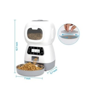 Alimentador automático inteligente para perros y gatos, dispensador de comida seca de 3,5 litros, alimentador de agua de 2L, apt