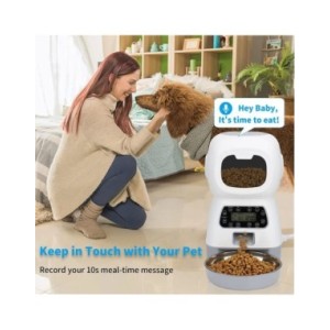 Alimentador automático inteligente para perros y gatos, dispensador de comida seca de 3,5 litros, alimentador de agua de 2L, apt