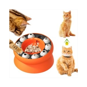 Cuenco de gato multifunción, juguete de rompecabezas con fugas de comida, alimentación lenta, mantiene el estómago del gato, dis