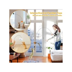 Varita de plumas para gatos, interactivo con superventosa juguete, desmontable, 2 piezas, recambios de plumas, Accesorios para g