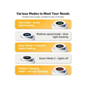 Robeco-juguetes inteligentes 2 en 1 para gato y perro, juego automático de plumas y bolas divertidas, 5 modos, accesorios intera