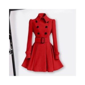 Gabardina de doble botonadura para mujer, abrigo grueso clásico de moda europea con hebilla de cinturón, ropa de abrigo informal Gabardina de doble botonadura para mujer, abrigo grueso clásico de moda europea con hebilla de cinturón, ropa de abrigo informal
