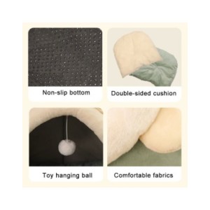 Cama plegable de dibujos animados para gato, cama lavable y extraíble para dormir profundamente, esterilla para perro pequeño, c