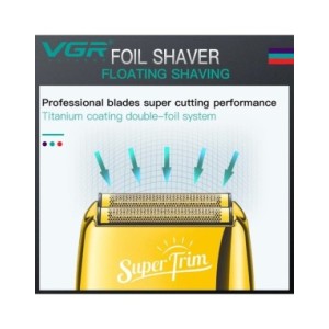 VGR-Afeitadora eléctrica recargable de 3 velocidades para Barba y pelo para hombres, máquina de afeitar de cabeza calva, Afeitad VGR-Afeitadora eléctrica recargable de 3 velocidades para Barba y pelo para hombres, máquina de afeitar de cabeza calva, Afeitad