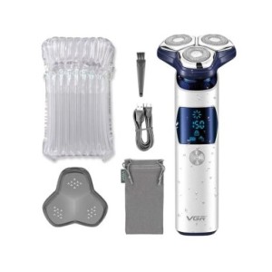 VGR-Afeitadora eléctrica Original para hombre, máquina de afeitar Facial recargable, en seco y húmedo, con batería de litio