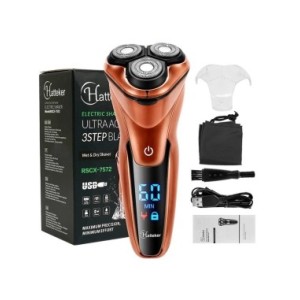 Afeitadora eléctrica inalámbrica para hombres, máquina de afeitar Facial recargable con pantalla LCD, potente, 3D flotante, para