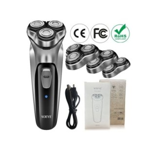 Afeitadora eléctrica para hombres afeitadora para hombres afeitadora SOEYE recortadora de barba 3D cuchilla flotante lavable cor