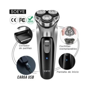 Afeitadora eléctrica para hombres afeitadora para hombres afeitadora SOEYE recortadora de barba 3D cuchilla flotante lavable cor Afeitadora eléctrica para hombres afeitadora para hombres afeitadora SOEYE recortadora de barba 3D cuchilla flotante lavable cor